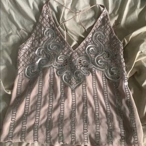 Super sparkly open back top